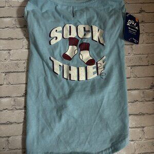 Youly “Sock Thief” Blue Dog Shirt Size L NWT